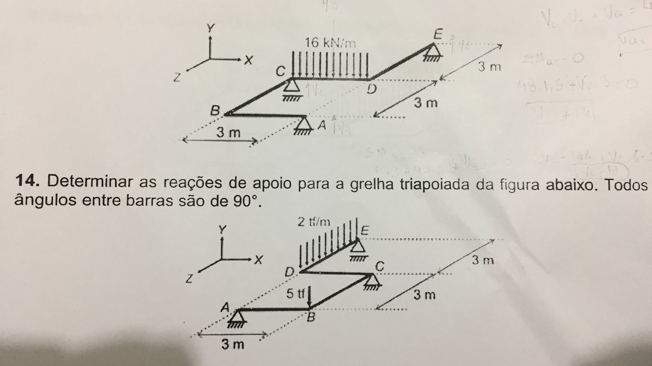 GRELHAS REA&Ccedil;&Otilde;ES DE APOIO TEORIA DAS ESTRUTURAS EXERC&Iacute;CIOS RESOLVIDOS (PASSO A PASSO)