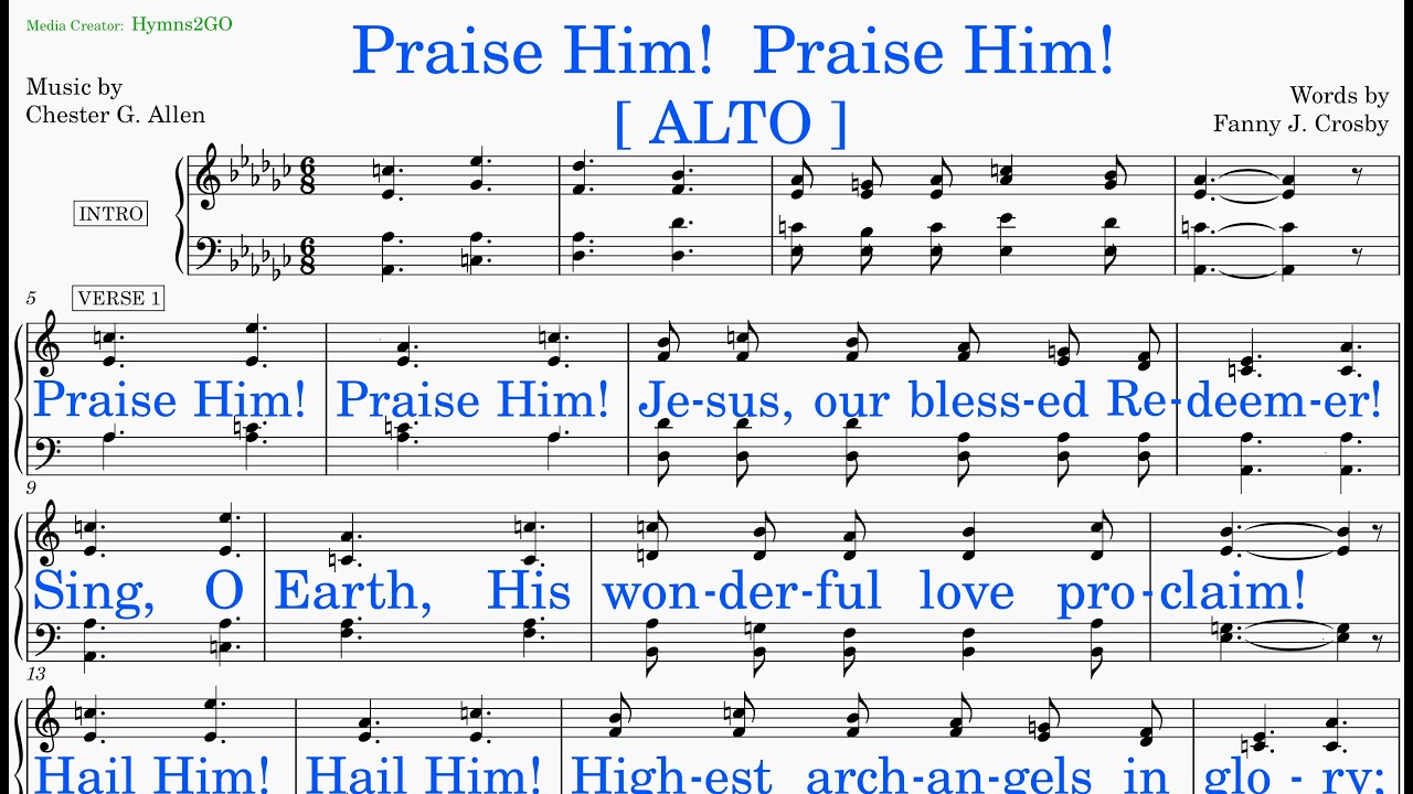 Praise Him!  Praise Him!  (Allen - Crosby) [v2] Alto