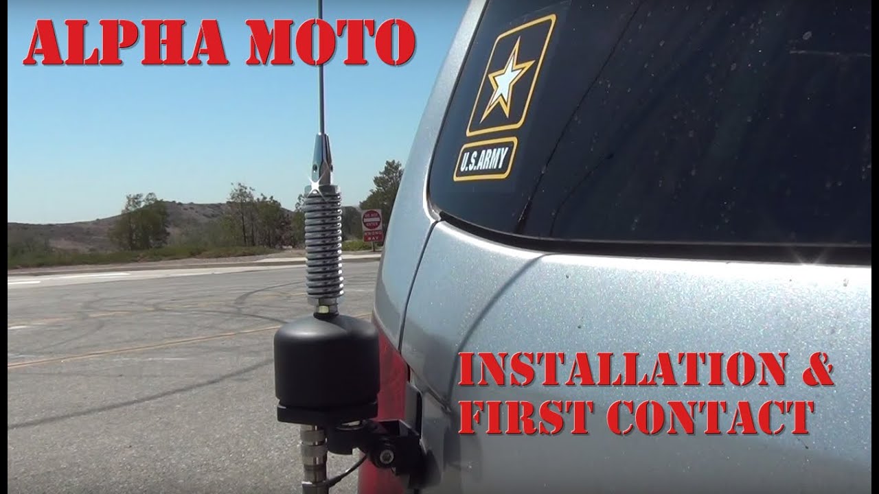 Ham Radio Antenna - Alpha Moto Installation & First Contact (Mobile HF Ham Antenna)