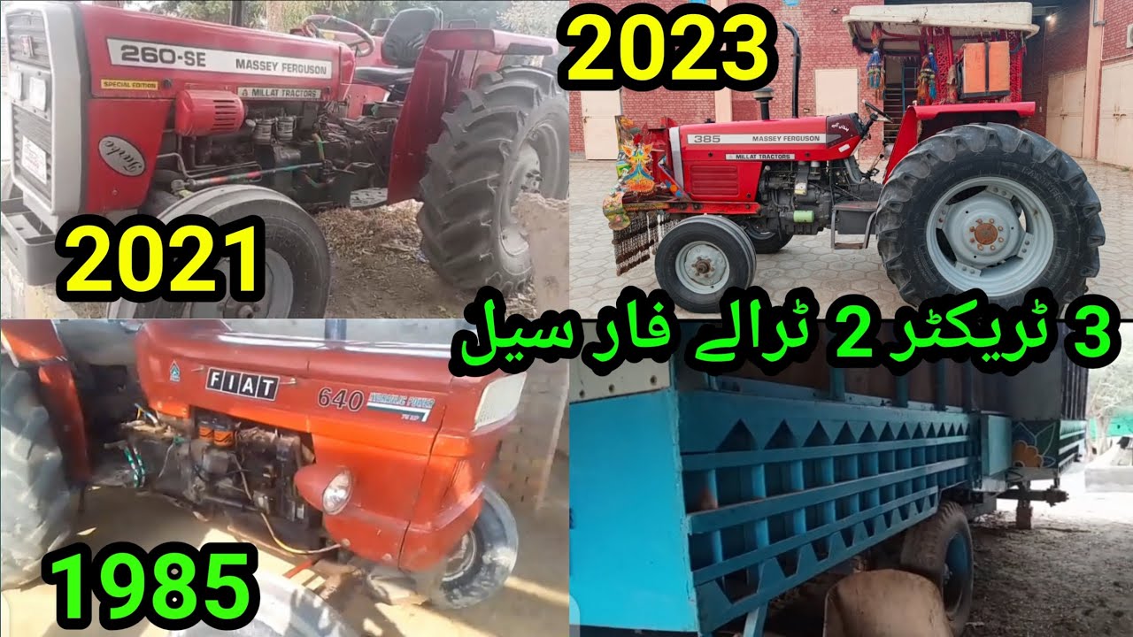 Three Tractors & Two Trolleys For Sale | Massey Ferguson 385, 260 | Fiat 640#tractor 