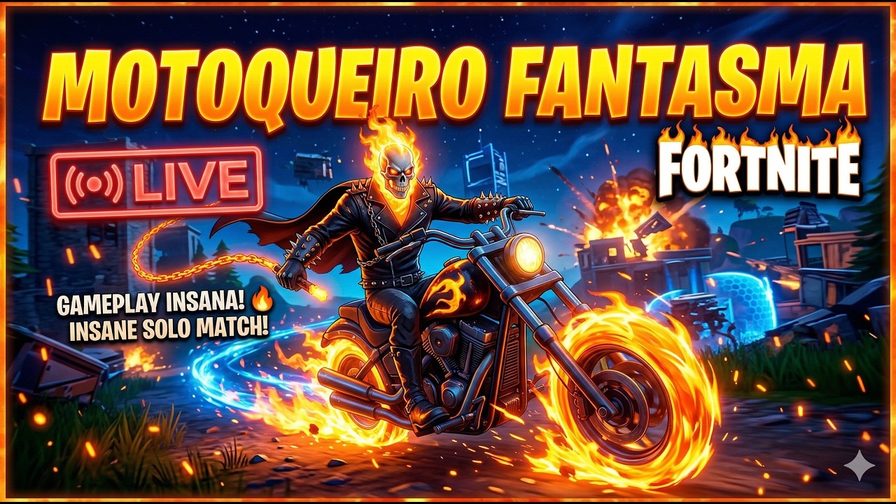🔴 LIVE - FORTNITE DE SKIN DE MOTOQUEIRO FANTASMA E COSPLAY DE DARTH MAUL