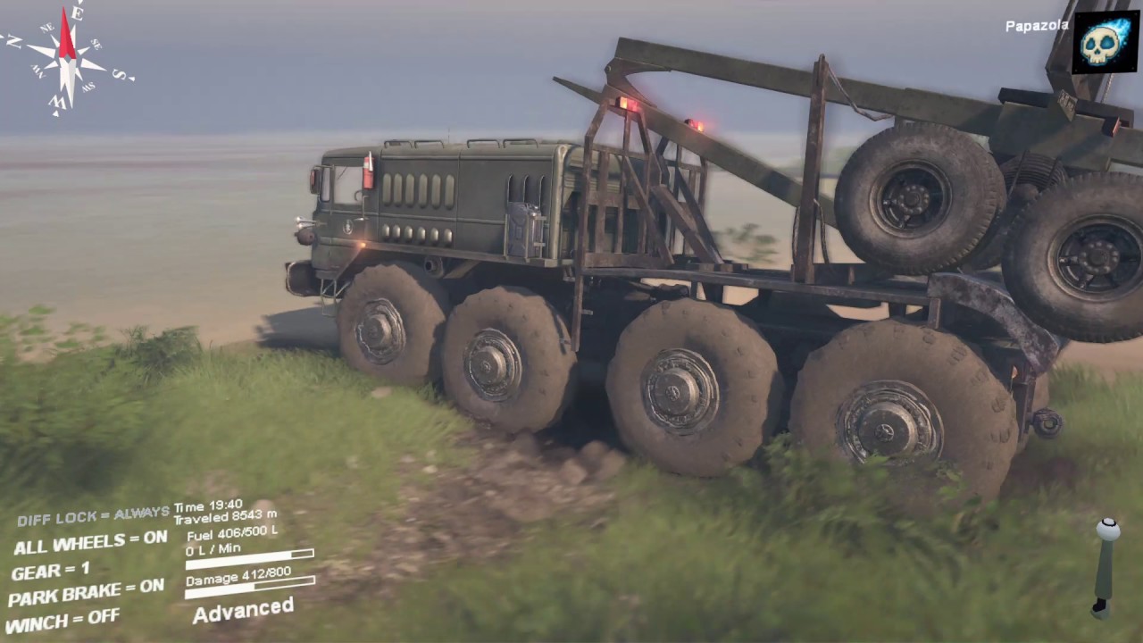 Spintires&trade; 2016 Hardcore mode Flood map C255 delivering logs
