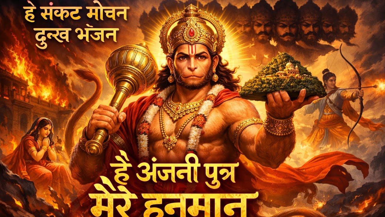 संकट मोचन हनुमान भजन | हे अंजनी पुत्र मेरे हनुमान | Hanuman Bhakti Song 🚩🕉️🕉️👏👏💪💪