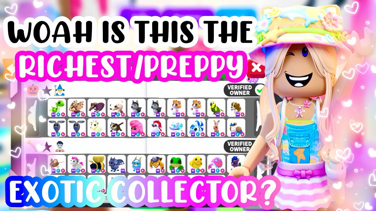 WOAH! IS THIS THE RICHEST MEGA EXOTIC COLLECTOR?🦓😮🪼💕#adoptmeroblox #preppyadoptme #preppyroblox