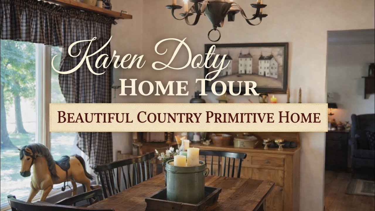 STOP & WATCH this BEAUTIFUL Country Primitive HOME TOUR  ~ The Home Of Karen Doty