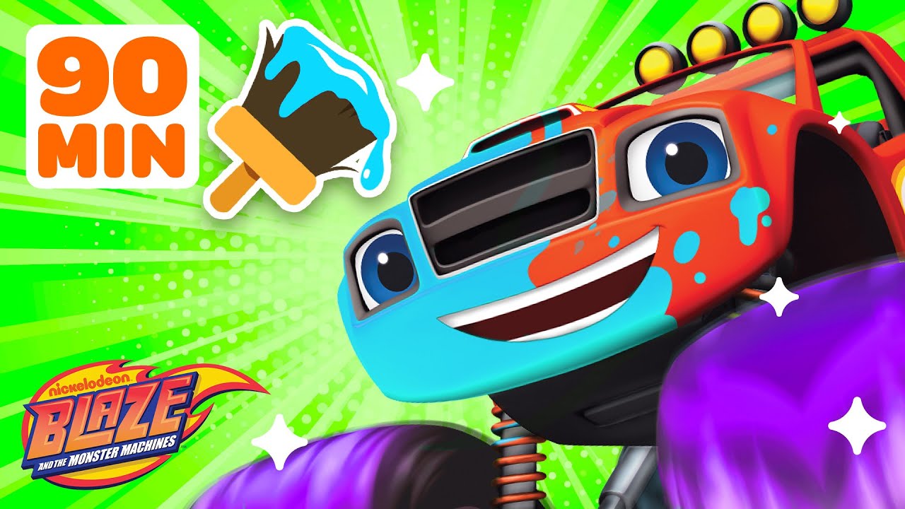 Makeover Machines! 🎨 w/ Blaze & AJ | 90 Minute Compilation | Blaze and the Monster Machines