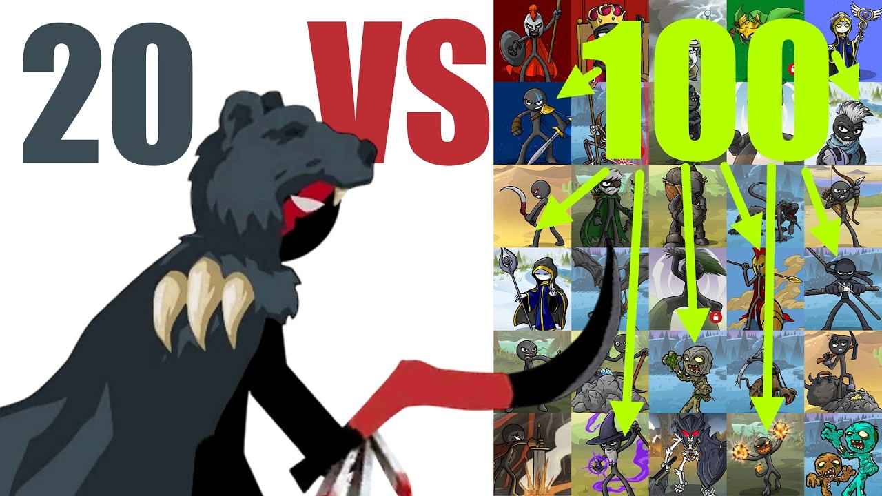 20 Sicklebears Vs 100 All Units - Stick War Saga 