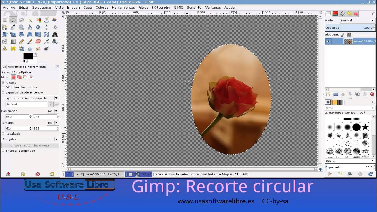 Gimp: Recorte circular