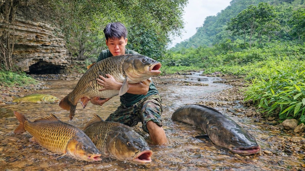 Rainy Season Survival Skills: Catching Tons of Stream Fish After the Flood
