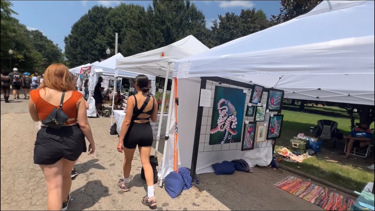 Piedmont Park Arts Festival Atlanta 4K HDR City Tour Walk 