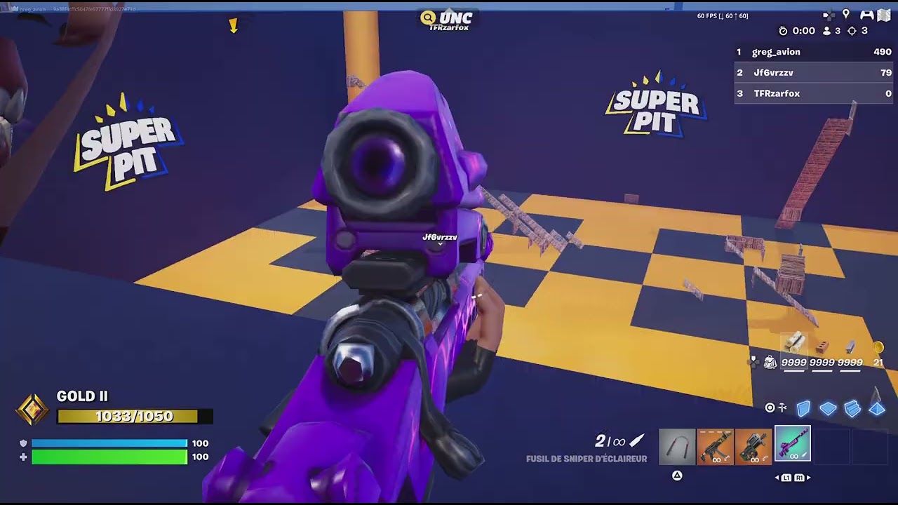 Fortnite map super pit 1v1 contre de pote