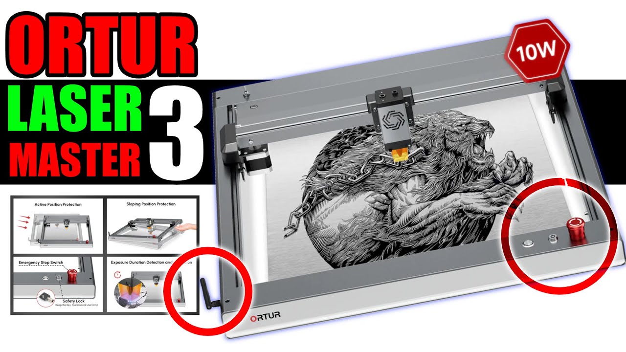 ORTUR LASER MASTER 3 - super rápida 20.000 mm/min - con WiFi sensor de movimiento y mucho mas sinis