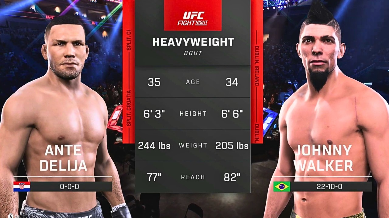 Ante Delija vs Johnny Walker FULL FIGHT | UFC 5 AI Simulation Gameplay (CPU vs CPU)