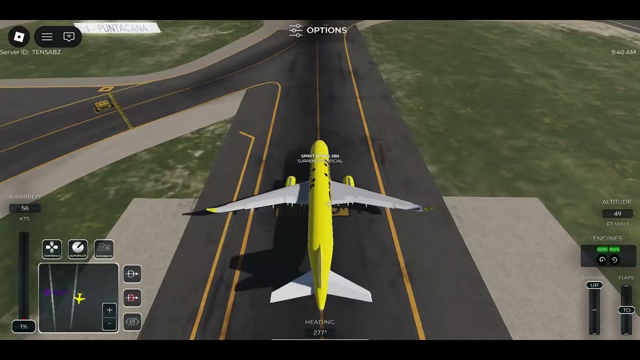 Roblox Spirit Airlines take off from Punta Cana International Airport