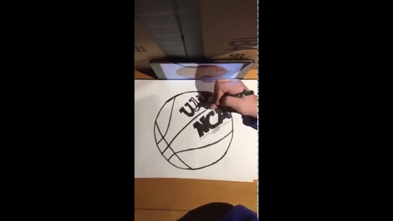 Time lapse drawing of NCAA basketball