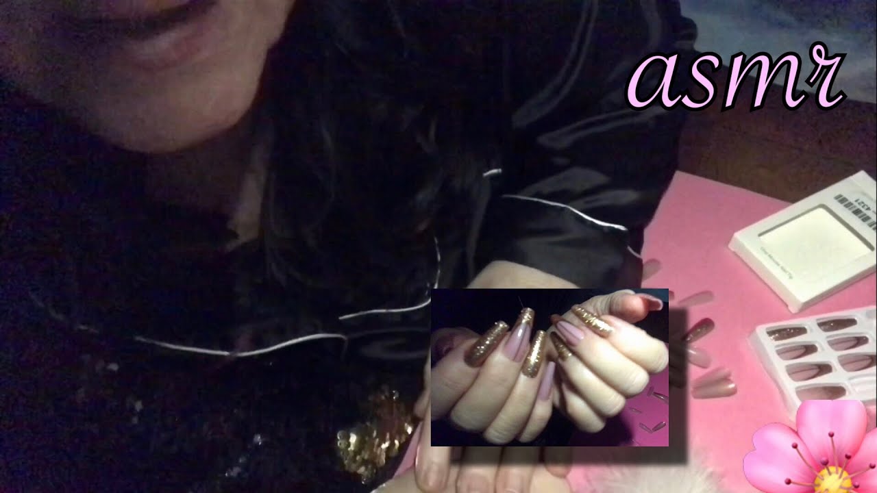 Quiet Sunday night ramble chat, relaxation before bedtime,, applying coffin fake nails, gum chewing