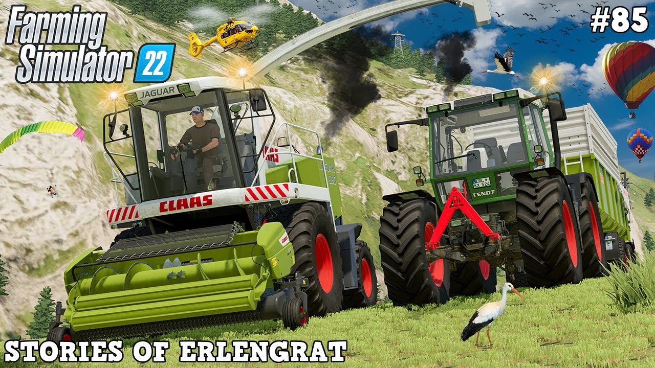 MULTIPLAYER - DANGEROUS GRASS HARVEST ON STEEP MEADOWS! 🌿😱🚜💨 | Erlengrat | FS22 | Timelapse #85