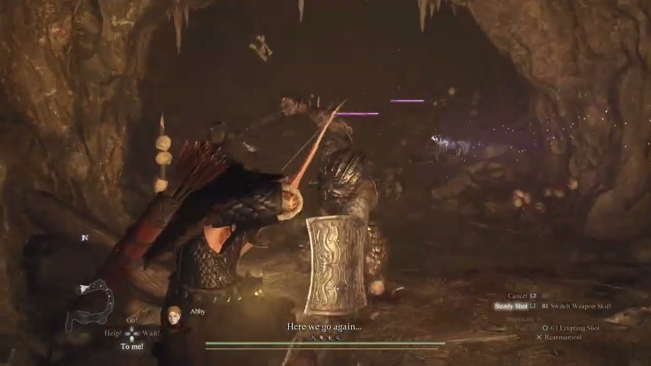 Dragon's Dogma 2- Warfarer & Mage clearing Rocky Crevasse cave in Battahl