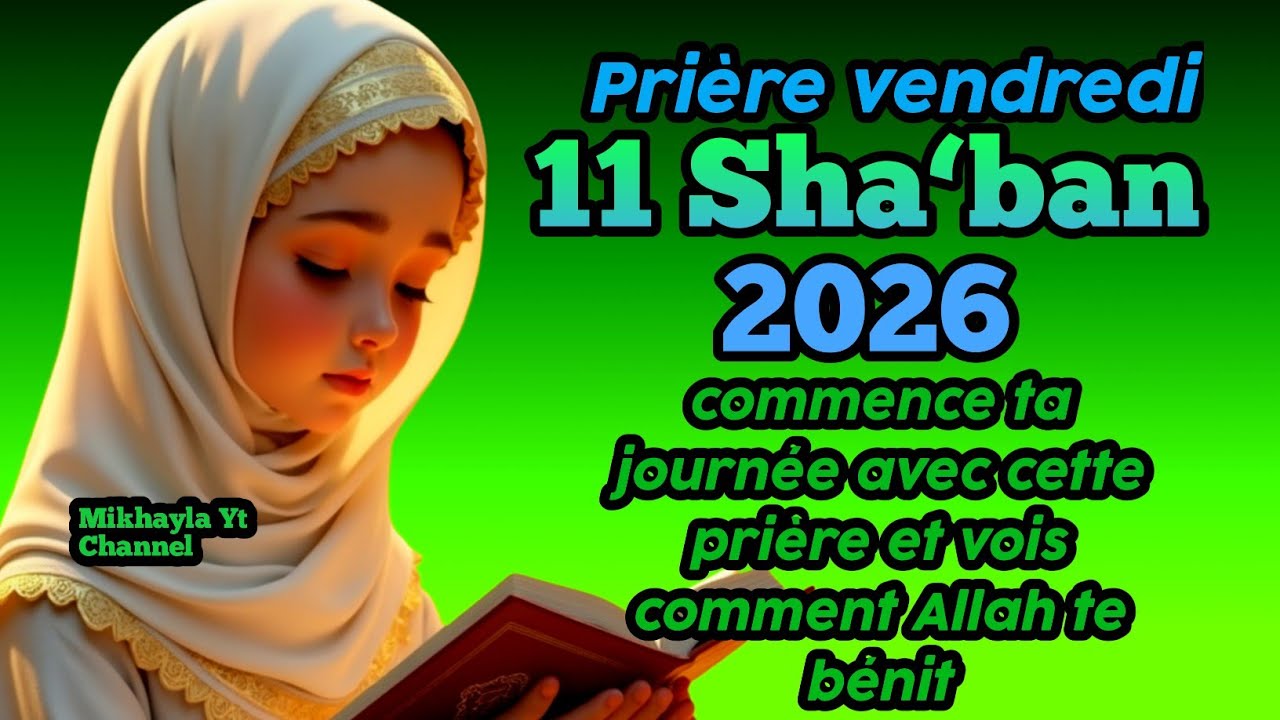Prière vendredi,11 Sha‘ban 2026:commence ta journée avec cette prière et vois comment Allah te bénit