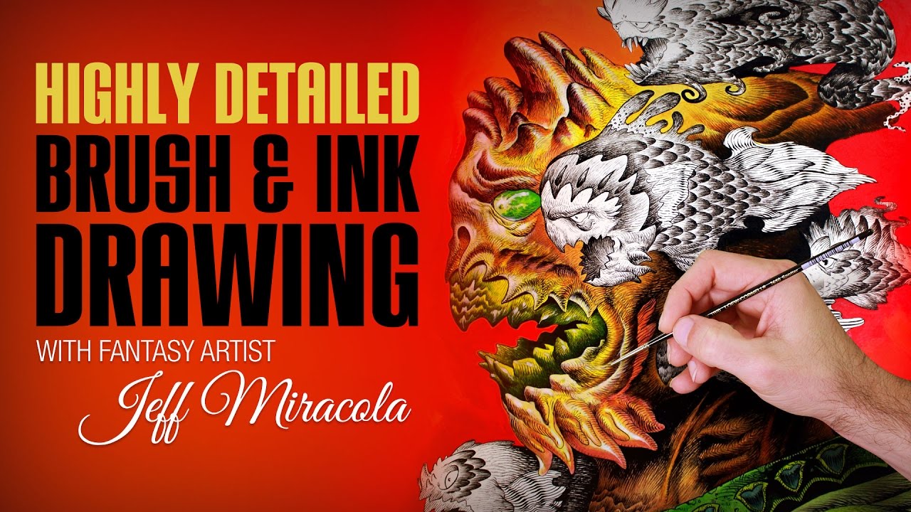 Highly Detailed Brush & Ink Drawing with Fantasy Artist Jeff Miracola