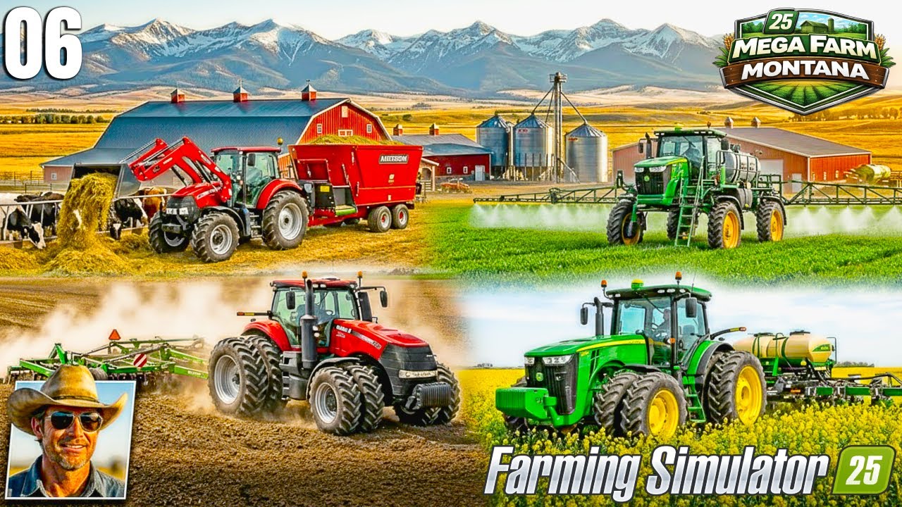 FEEDING & FIELDWORK FRENZY! 🌪️ Cattle Care to Canola Planting│FS25│MEGA FARM│Timelapse #6