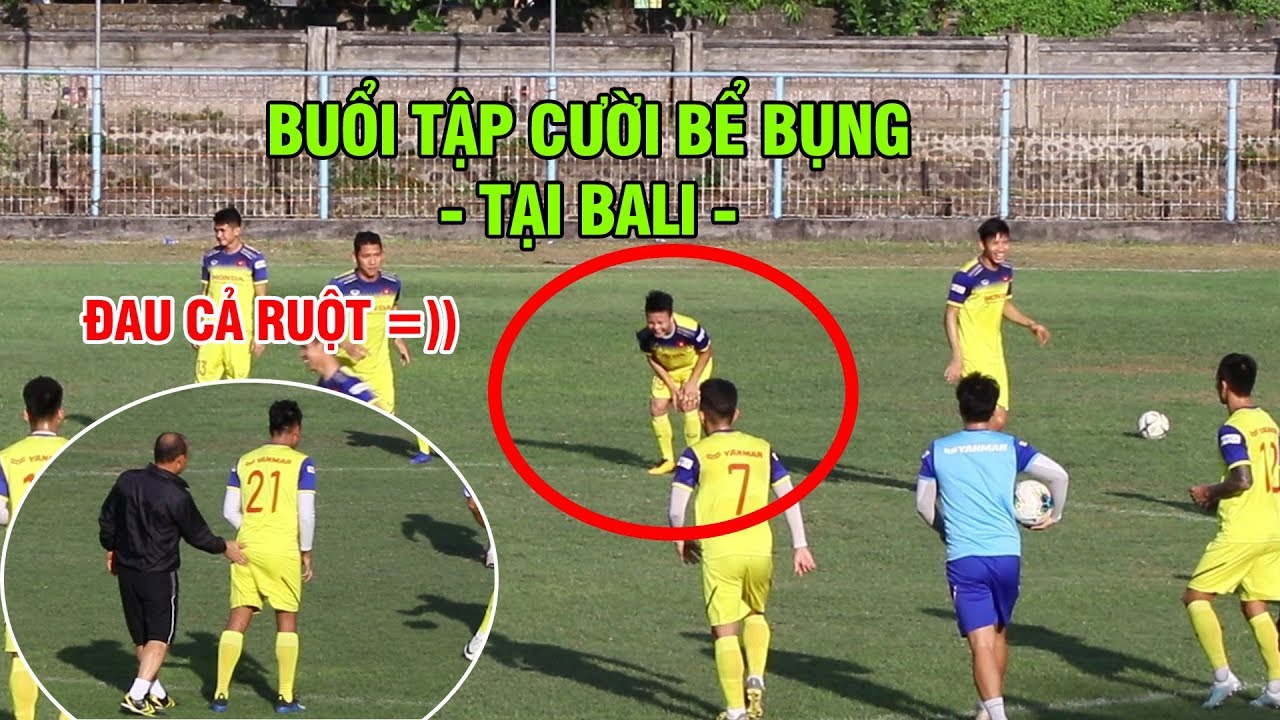Quang Hải ôm bụng cười ngặt ngẽo, Thầy Park vỗ mông Thành Chung đau điếng buổi tập tại Bali