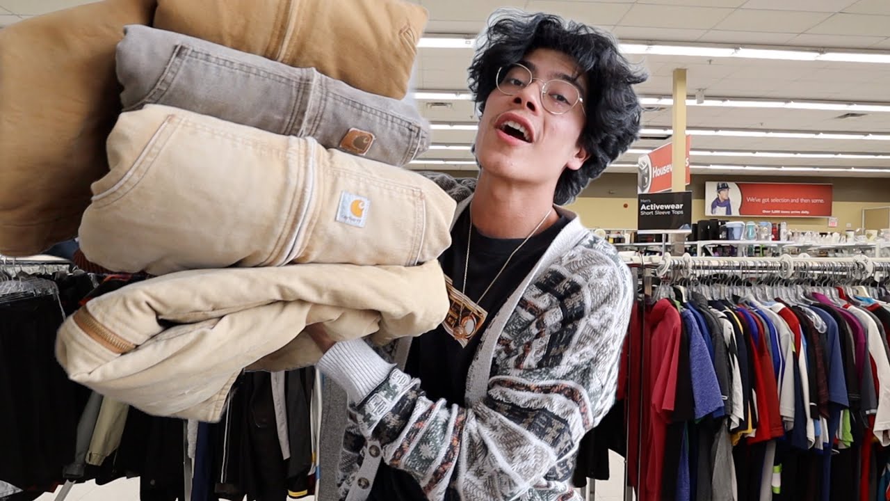 Много секонд-хенда CARHARTT и много другой винтажной одежды — Trip To The Thrift #thrift