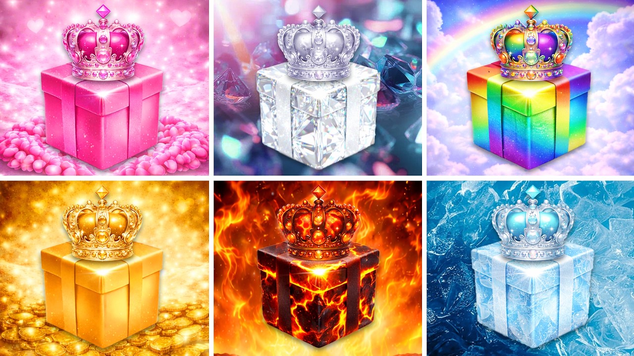 Choose Your Gift! Pink 🌸 Diamond 💎 Rainbow 🌈 Gold 💰 Lava 🌋 Ice ❄️ How Lucky Are You?