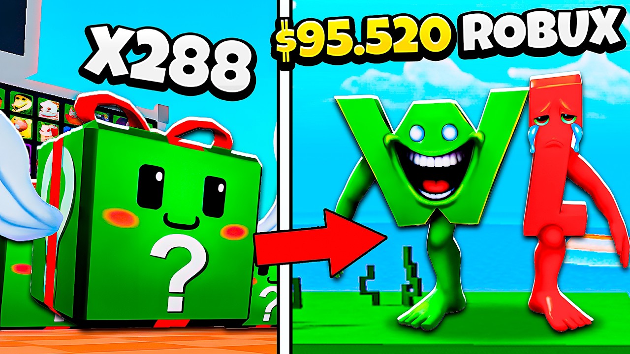 GASTEI 9.550 ROBUX EM 288 LUCKY BLOCKS DE NATAL NO CRAFT A BRAINROT!!🔥