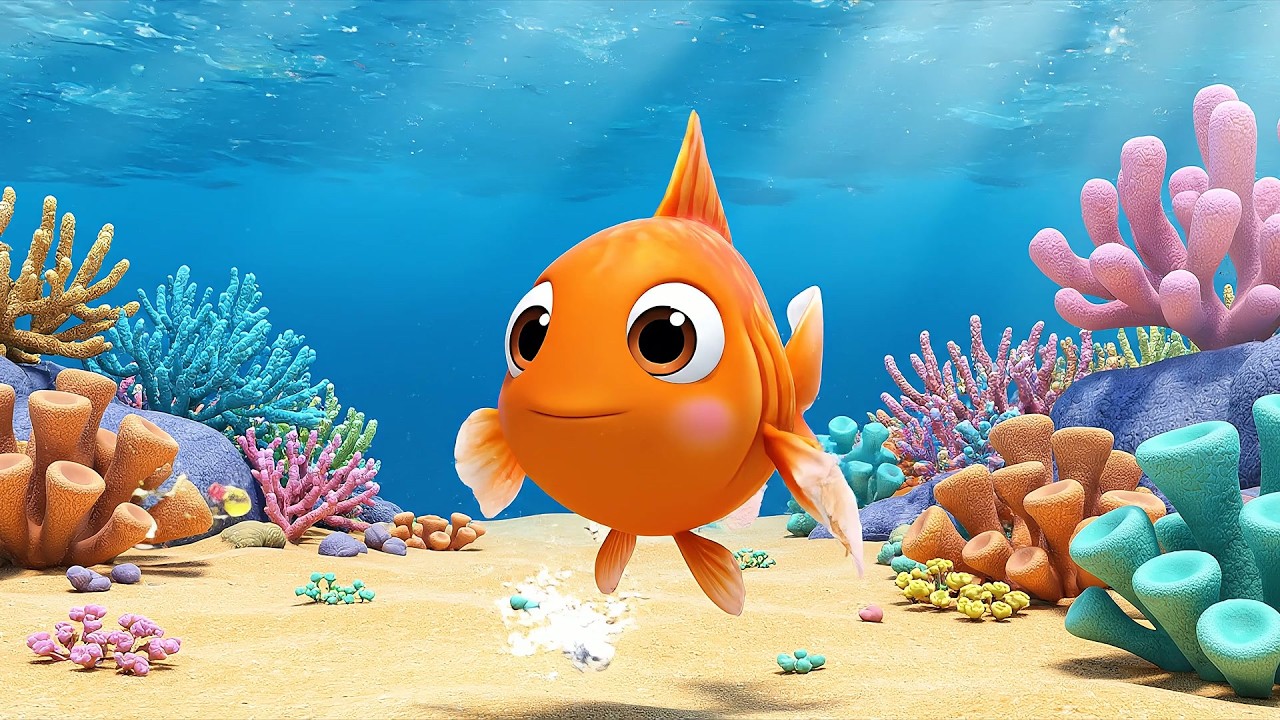 Five Little Goldfish Swim Swim Swim | Underwater Counting Song & Nursery Rhymes