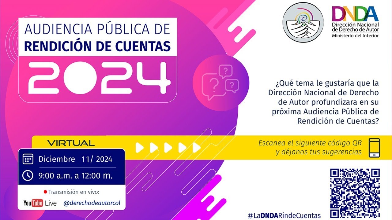 Audiencia Pública de Rendición de Cuentas de la DNDA - 2024
