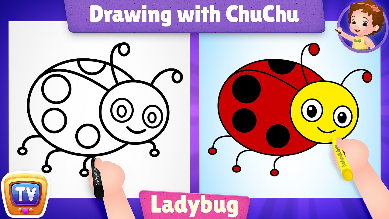 How to Draw a Ladybug? - Drawing with ChuChu &ndash; ChuChu TV Drawing for Kids Easy Step by Step