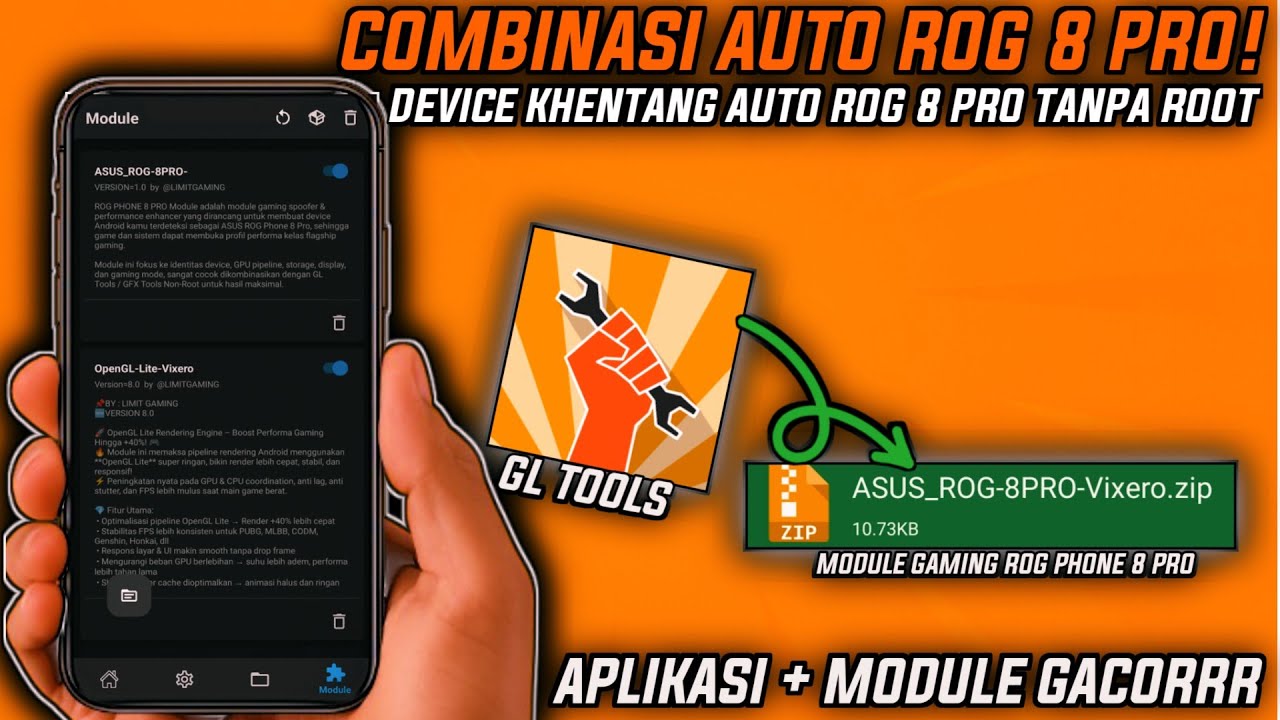 Device Kentang Jadi ROG Phone 8 Pro! Kombinasi Module Gaming Tanpa Root