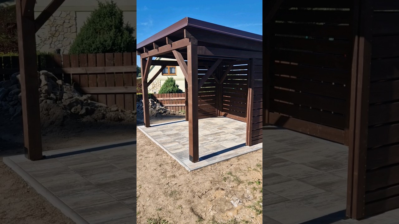 Pergola s poj&iacute;zdn&yacute;mi z&aacute;stěnami #pergola #altanek #pristresek #zasteny