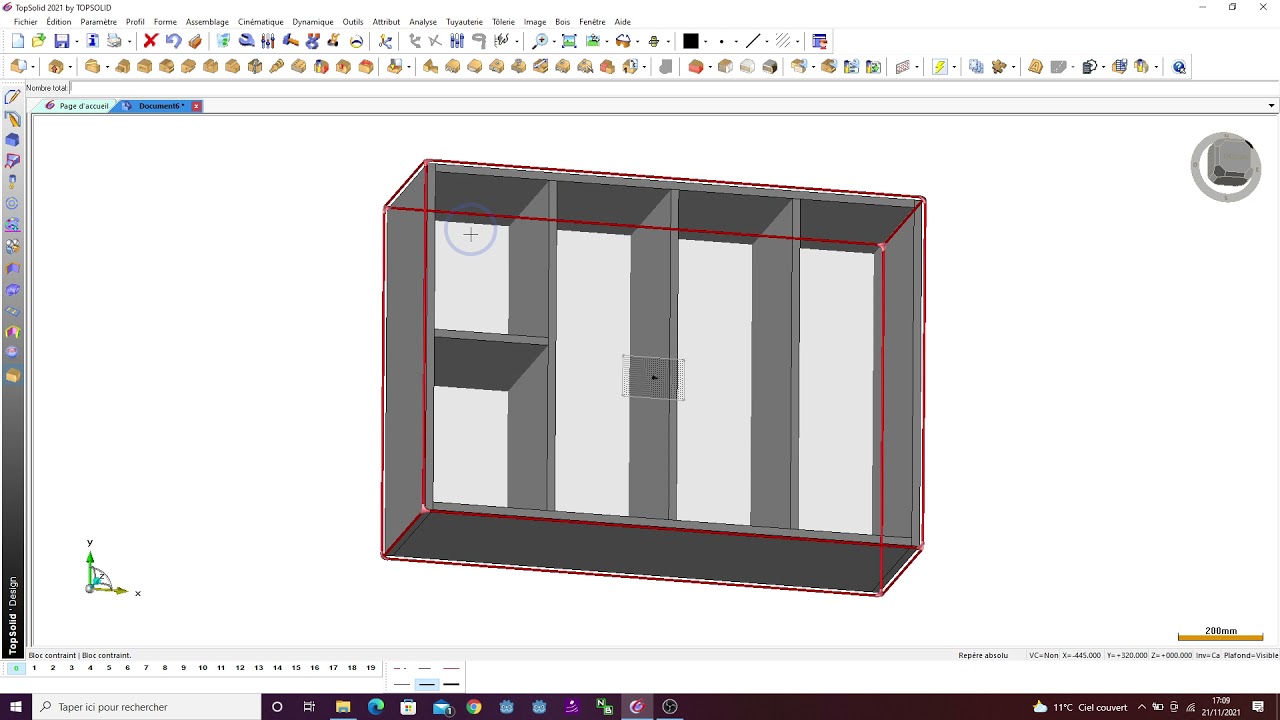 Topsolid'wood caisson contraint distribution