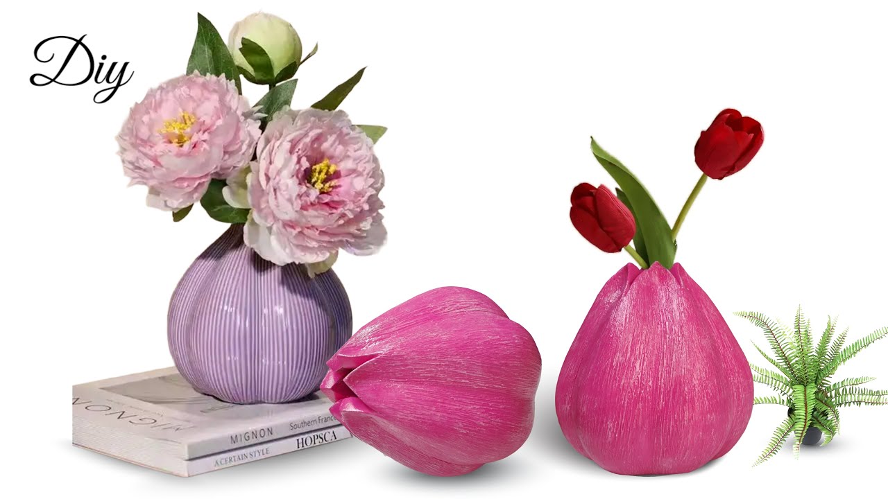 Cement vase making | easy artworks with onion shaped | pot making