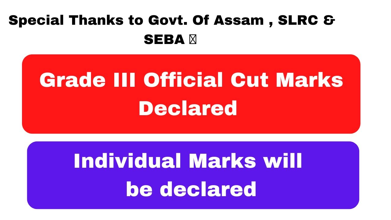 Grade III Official Cut Off Marks II Individual Marks Declaration Notice II ADRE 2022