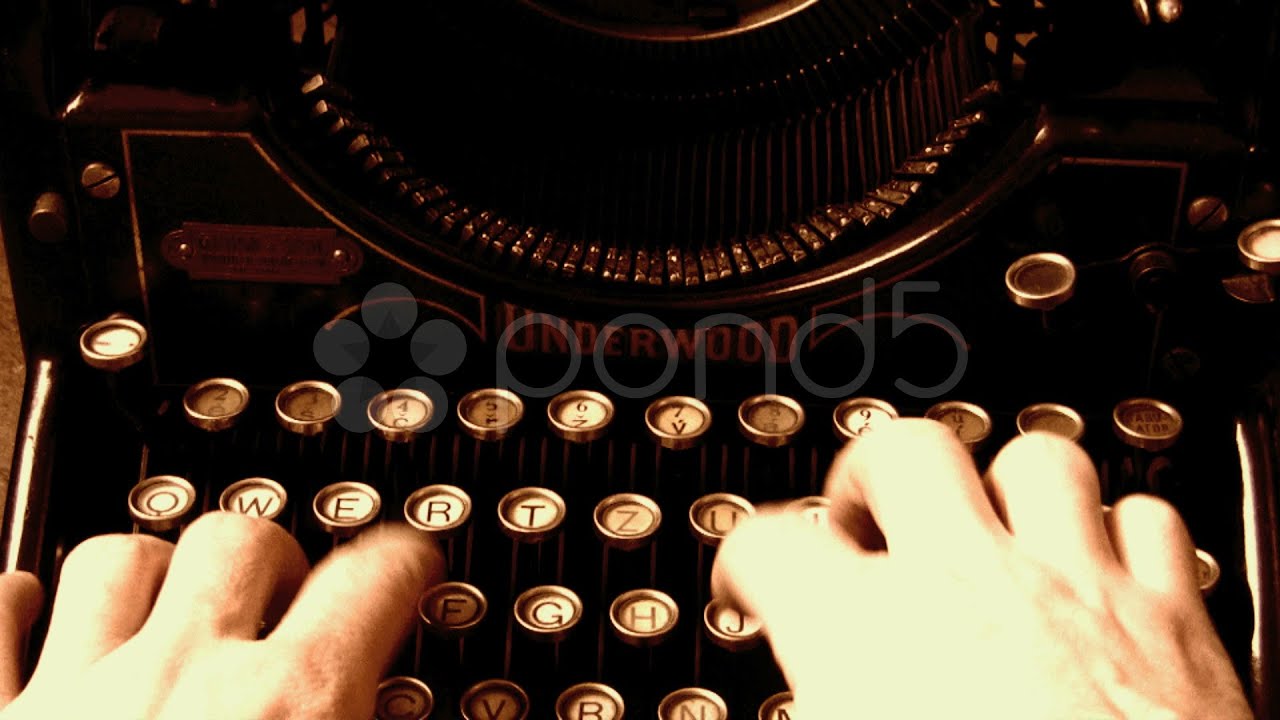 Typing With Old Typewriter. Stock Footage