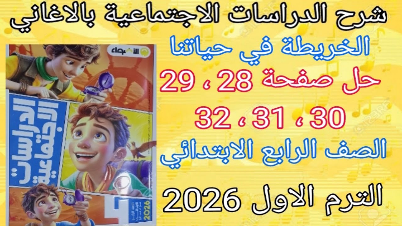 حل تدريبات درس الخريطة في حياتنا من كتاب الاضواء دراسات اجتماعية الصف الرابع الابتدائي 2026 