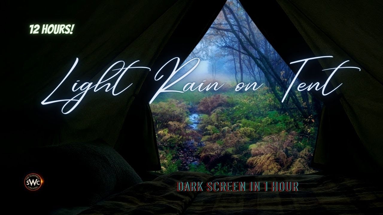 Light Rain on a Tent 🌧️ Camping Rain Sounds for Deep Sleep, Relaxation & Stress Relief