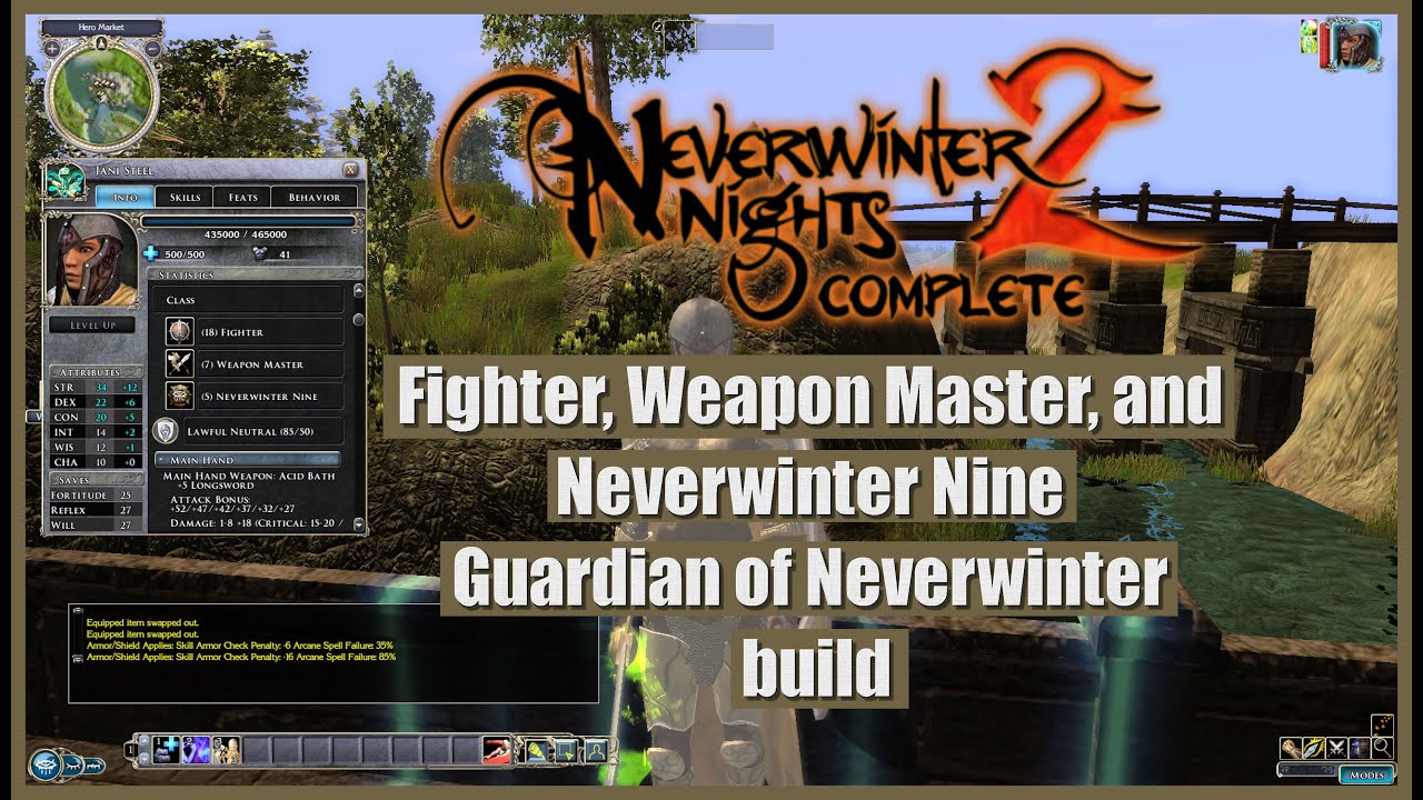 Neverwinter Nights 2 Fighter Weapon Master Neverwinter Nine Guardian of Neverwinter build