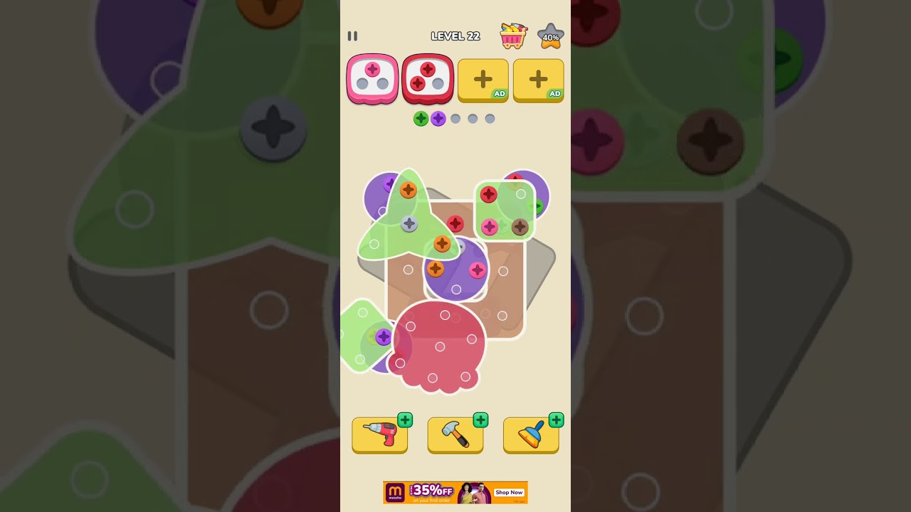 RUn screw nut#level22#multimaze#pubgmobile#carjam#unscrewnut#trendingshorts#gamerkaki1999