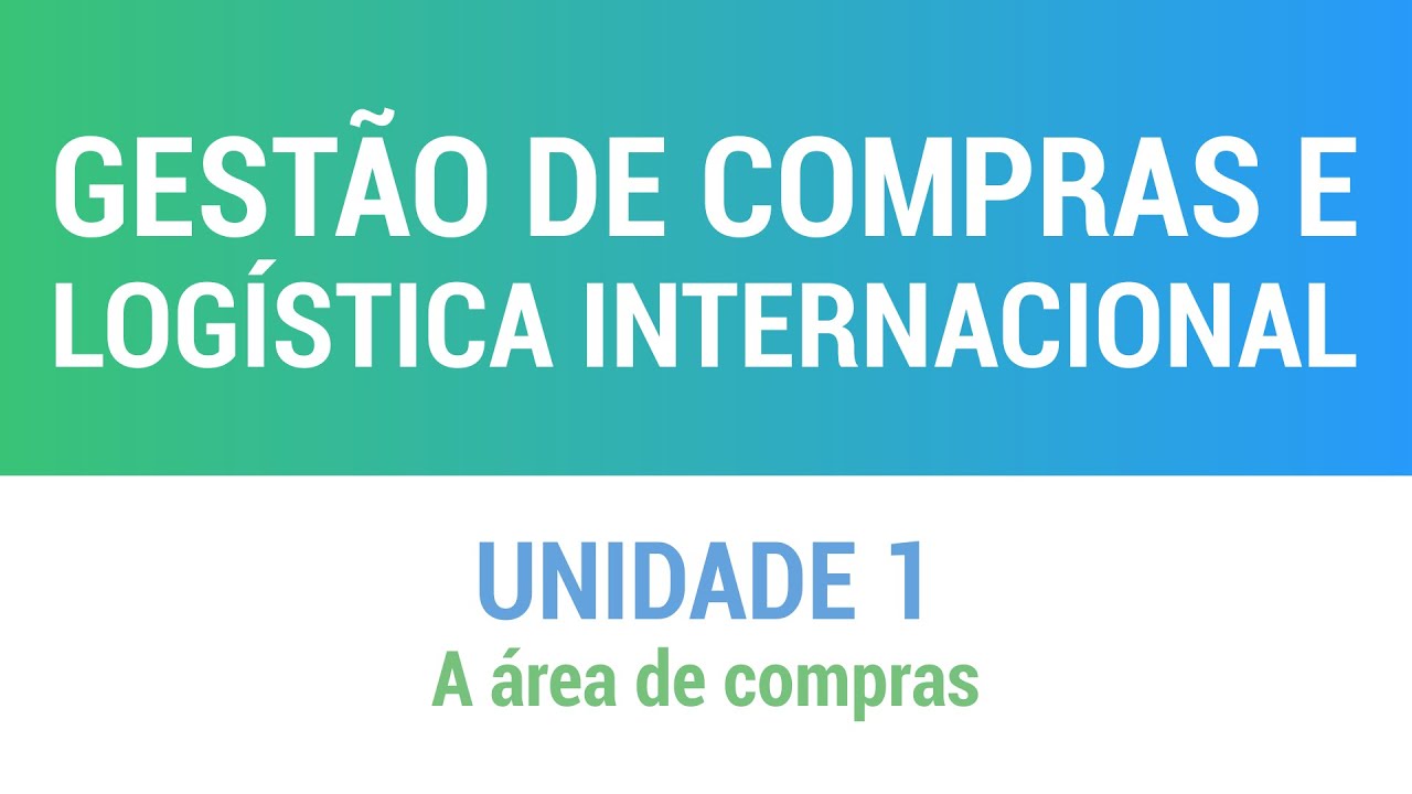 UNIDADE 1: A área de compras
