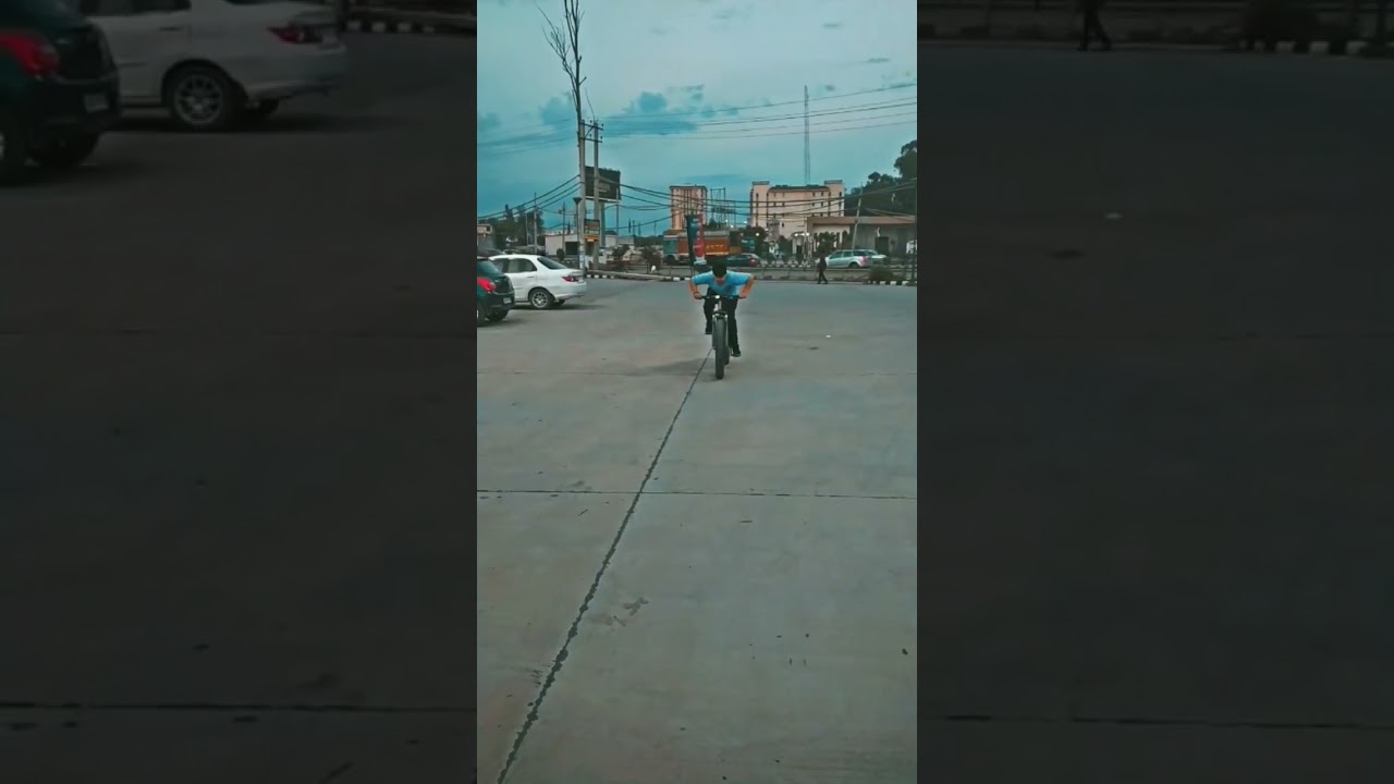 &hearts;️Wheelie on my fat bike😮|cycle stunts|#youtubeshorts #cyclestunt #wheelie #shorts