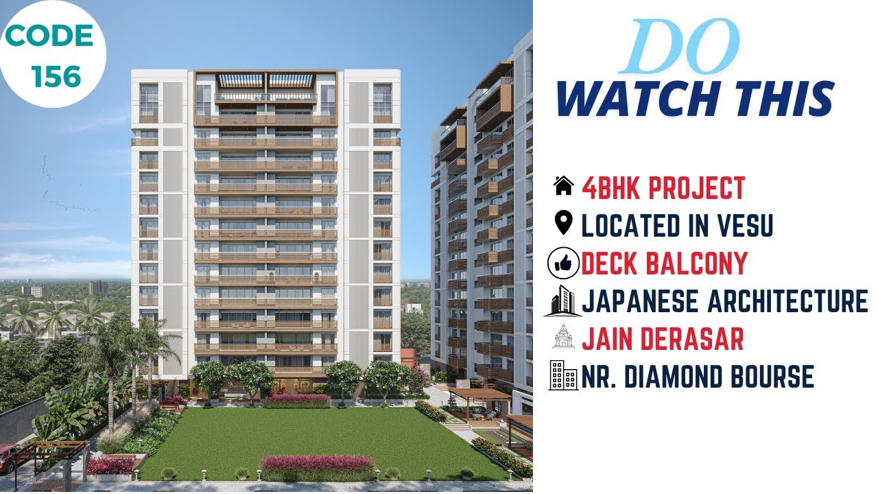 4bhk Flats in Vesu Surat ! Beautiful elevation with Japanese architecture!