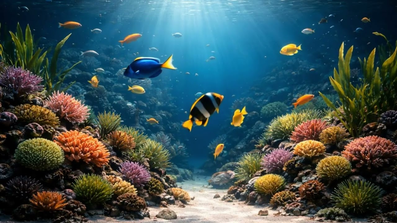 Ocean Drift | Slow Swimming Fish & Deep Sea Ambience | 3 Hours