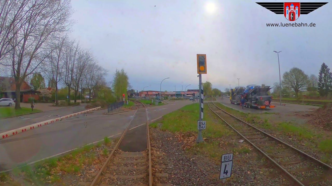 Bahnübergang An der Kleinbahn Winsen (Luhe) Führerstandsperspektive + INFO | Level Crossing Germany