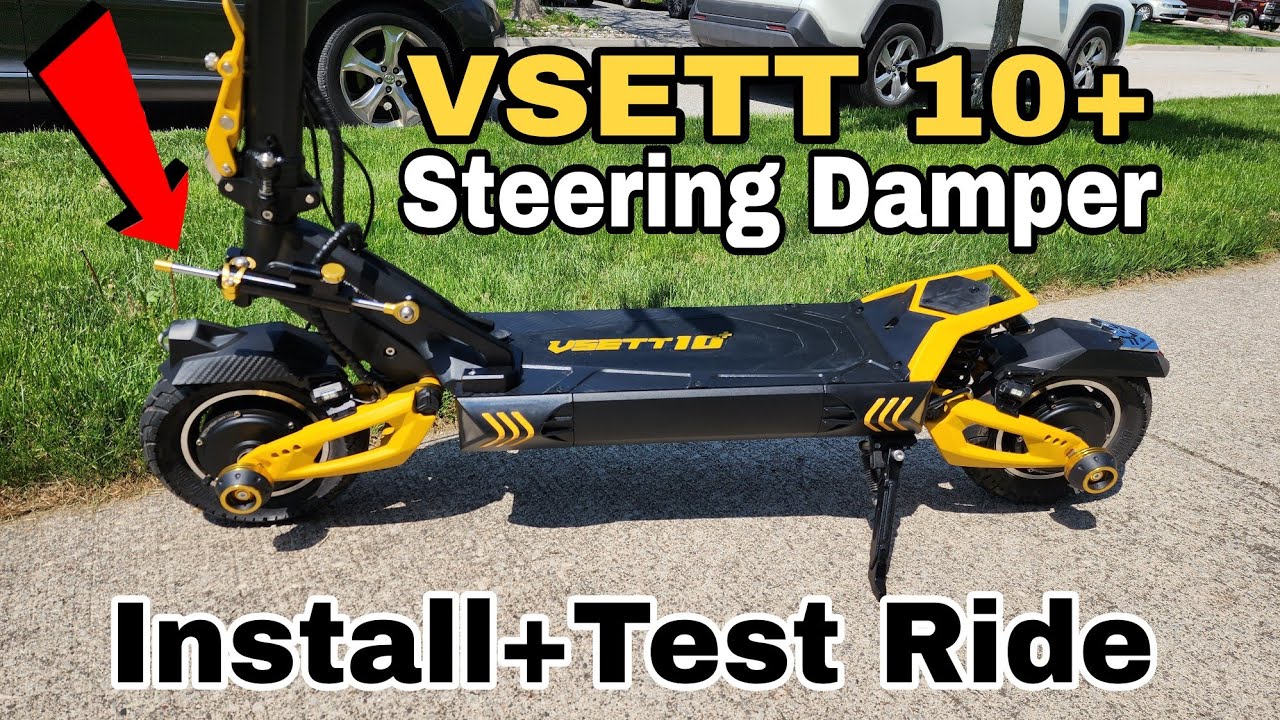 VSETT 10+ Electric Scooter  Steering Damper Install and Test Ride
