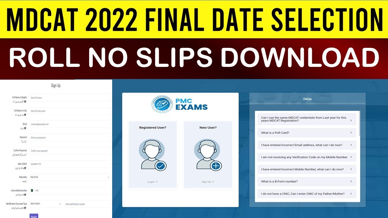 MDCAT 2022 Process of Final Date Selection and Roll No slips PMC MDCAT 2022 Latest News