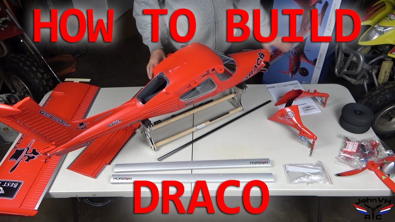 Eflite DRACO 2.0m Smart BNF Basic with AS3X and SAFE Select UNBOXING DETAILED ASSEMBLY